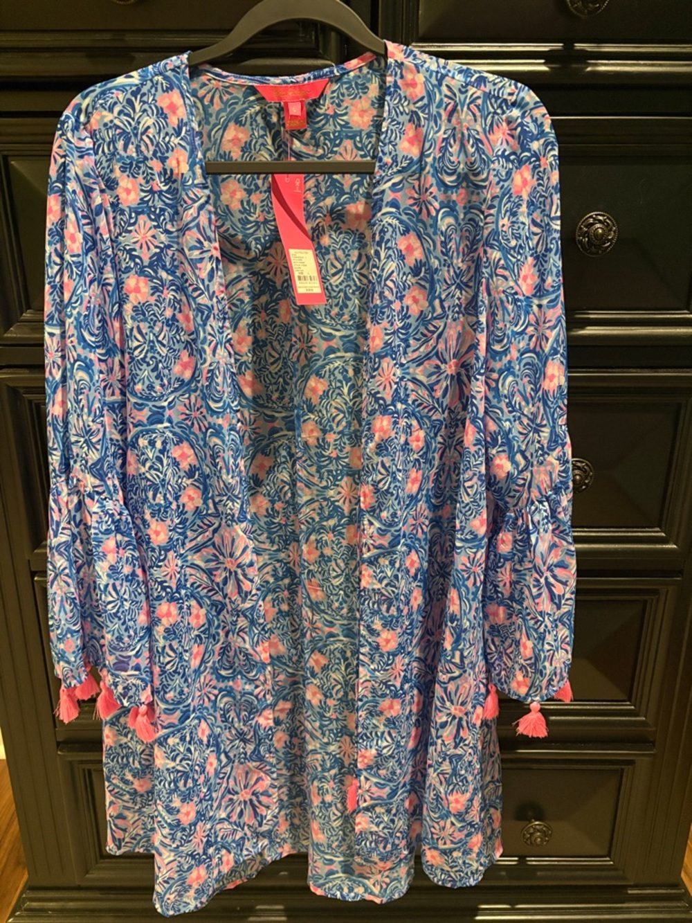 Lilly Pulitzer Blue and Pink Floral Swim Coverup